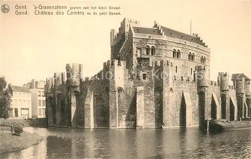 AK / Ansichtskarte Gand_Belgien Chateau des Comtes de Flandre vu du petit Gewad Gand Belgien