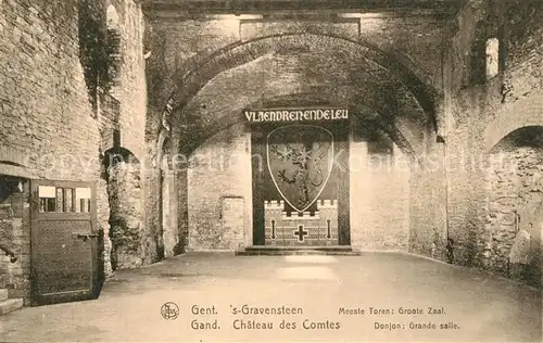 AK / Ansichtskarte Gand_Belgien Chateau des Comtes de Flandre Grande salle du Donjon Gand Belgien