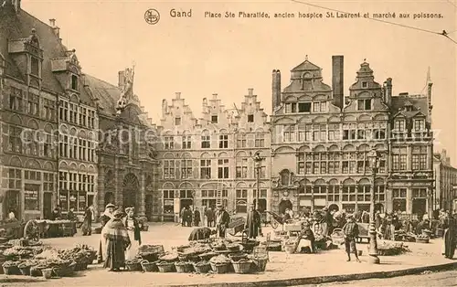 AK / Ansichtskarte Gand_Belgien Place Sainte Pharailde ancien hospice Saint Laurent Marche aux poissons Gand Belgien
