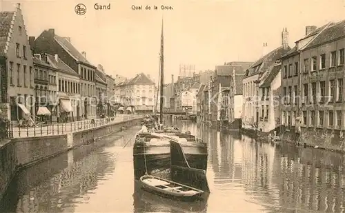 AK / Ansichtskarte Gand_Belgien Quai de la Grue Bateau Gand Belgien