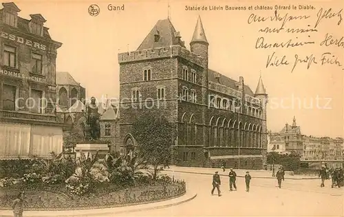 AK / Ansichtskarte Gand_Belgien Statue de Lievin Bauwens Chateau Gerard le Diable Serie 3 No 2 Gand Belgien