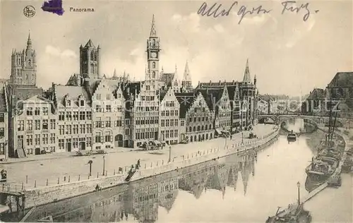 AK / Ansichtskarte Gand_Belgien Panorama Quai aux Herbes Serie 3 No 28 Gand Belgien