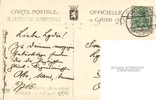 AK / Ansichtskarte Gand_Belgien Exposition Internationale et Universelle Les Arcades vue du Chateau d Eau et de la Section Anglaise Gand Belgien