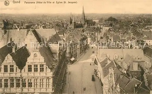 AK / Ansichtskarte Gand_Belgien Panorama Hotel de Ville Eglise Saint Jacques Serie 3 No 1 Gand Belgien