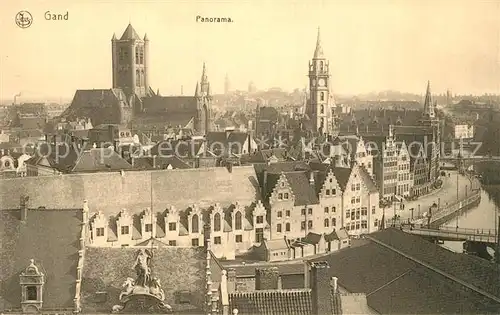 AK / Ansichtskarte Gand_Belgien Panorama de la ville Cathedrale Beffroi Quai aux Herbes Serie 3 No 50 Gand Belgien