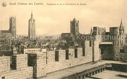 AK / Ansichtskarte Gand_Belgien Chateau des Comtes vu de la plateforme du Donjon Gand Belgien