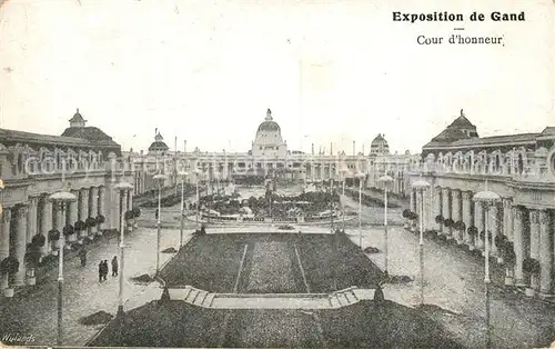 AK / Ansichtskarte Gand_Belgien Exposition Internationale et Universelle Cour d honneur Gand Belgien