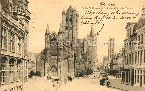 AK / Ansichtskarte Gand_Belgien Eglise Saint Nicolas le Beffroi Cathedrale Saint Bavon Serie 3 No 56 Gand Belgien