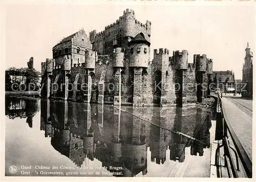 AK / Ansichtskarte Gand_Belgien Chateau des Comtes de Flandre vu de la Rue de Bruges Gand Belgien