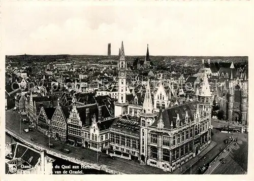 AK / Ansichtskarte Gand_Belgien Panorama de la ville Quai aux Herbes Gand Belgien