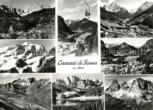 AK / Ansichtskarte Canazei_di_Fassa Panorama Teilansichten Sessellift Canazei_di_Fassa