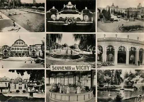 AK / Ansichtskarte Vichy_Allier Piscine Casino La Nuit Hotel de Ville Source Celestins Pavillon Sevigne Source Chomel Les Parcs Vichy Allier