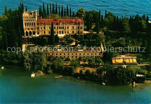 AK / Ansichtskarte Isola_Garda Fliegeraufnahme Lago Maggiore Isola_Garda