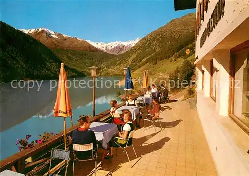 AK / Ansichtskarte Schnalstal Terrasse des Gasthofes Vernagt am See Schnalstal