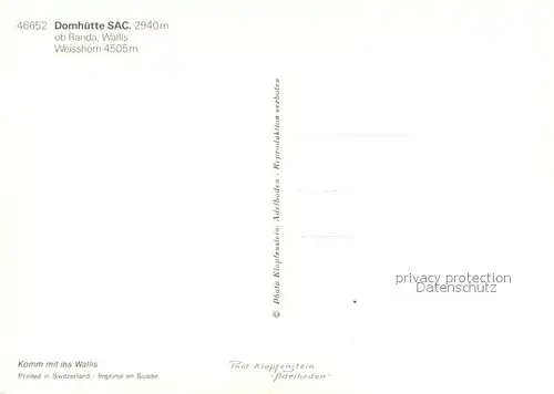 AK / Ansichtskarte Randa Domhuette mit Weisshorn Randa