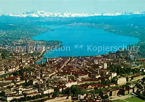 AK / Ansichtskarte Zuerich_ZH Zuerichsee und die Alpen Fliegeraufnahme Zuerich_ZH