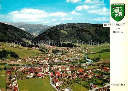 AK / Ansichtskarte Mitterdorf_Muerztal Fliegeraufnahme mit Veitschalpe Mitterdorf Muerztal