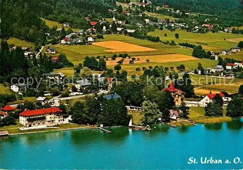 AK / Ansichtskarte Bodensdorf_Ossiacher_See Fliegeraufnahme St. Urban und Tschoeran Bodensdorf_Ossiacher_See