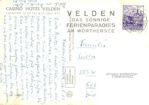 AK / Ansichtskarte Velden_Woerthersee Casino Hotel Velden Strand  Velden Woerthersee