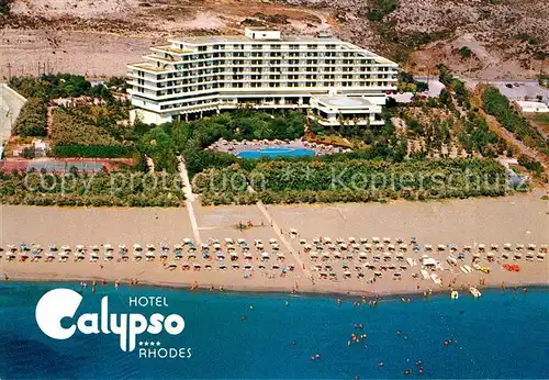 AK / Ansichtskarte Rhodos_Rhodes_aegaeis Fliegeraufnahme Hotel Calypso Strand Rhodos_Rhodes_aegaeis