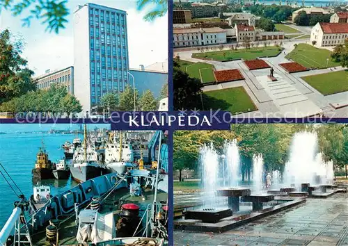 AK / Ansichtskarte Klaipeda Hafen Brunnen Park Lenin Denkmal  Klaipeda