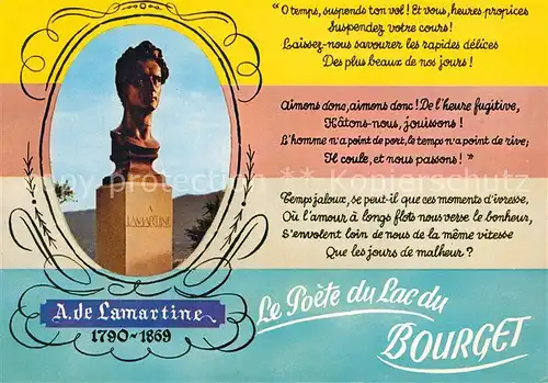 AK / Ansichtskarte Bourget_Seine Saint Denis_Le A. de Lamartine Le Poete du Lac du Bourget Bourget_Seine Saint Denis