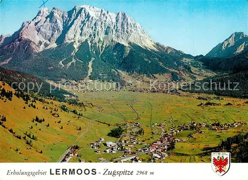 AK / Ansichtskarte Lermoos_Tirol Fliegeraufnahme mit Zugspitze Lermoos Tirol