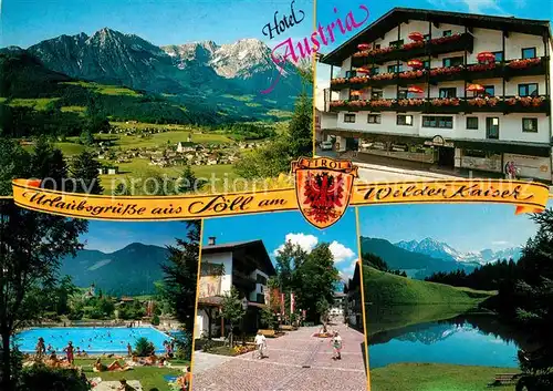 AK / Ansichtskarte Soell_Tirol Hotel Austria am Wilden Kaiser Freibad  Soell_Tirol