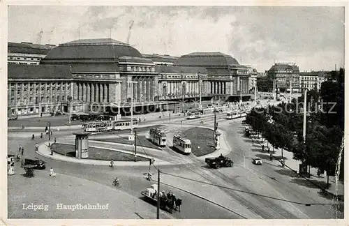 AK / Ansichtskarte Strassenbahn Leipzig Hauptbahnhof  
