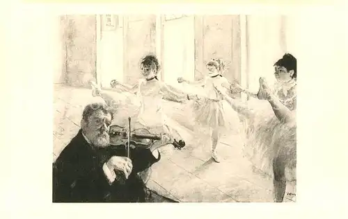 AK / Ansichtskarte Kuenstlerkarte Edgar Hilaire Germain Degas The Rehearsal Ballett Geige 