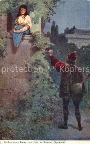 AK / Ansichtskarte Shakespeare_William Romeo und Julie Romeo s Gestaendnis 