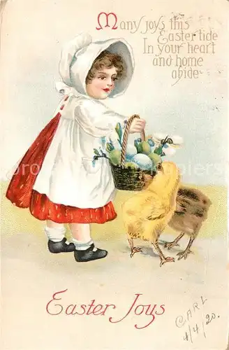 AK / Ansichtskarte Ostern_Easter_Paques Kueken Kind Ostereier Litho  