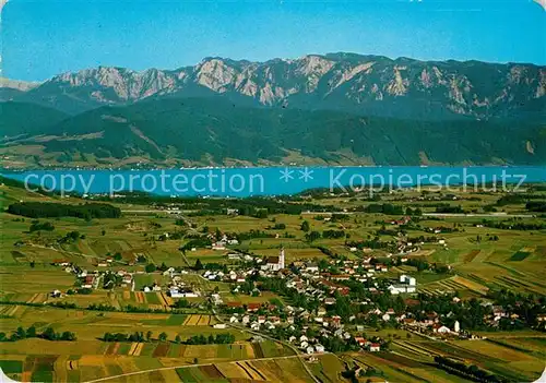 AK / Ansichtskarte St_Georgen_Attergau Fliegeraufnahme mit Hoellengebirge St_Georgen_Attergau