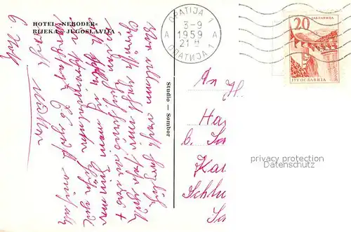 AK / Ansichtskarte Rijeka_Fiume Hotel Neboder Rijeka Fiume