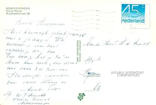 AK / Ansichtskarte Scheveningen Huize Royal Rusthoekstraat Scheveningen
