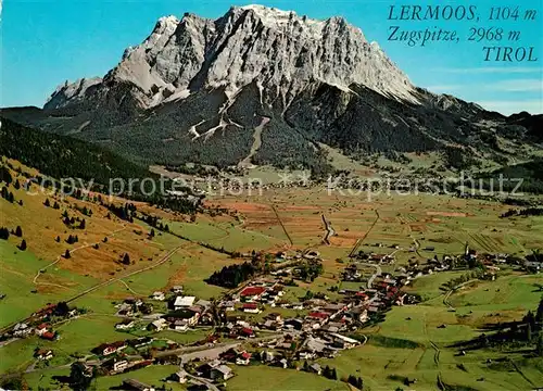 AK / Ansichtskarte Lermoos_Tirol Fliegeraufnahme mit Ehrwald und Zugspitze Lermoos Tirol