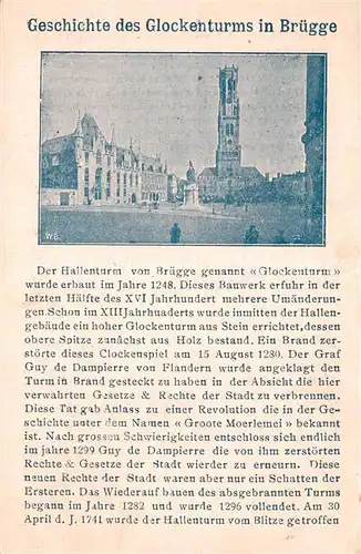 AK / Ansichtskarte Bruegge_West Vlaanderen Glockenturm Geschichte Bruegge_West Vlaanderen
