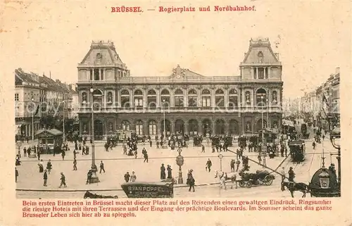 AK / Ansichtskarte Bruessel_Bruxelles Rogierplatz und Nordbahnhof Bruessel_Bruxelles