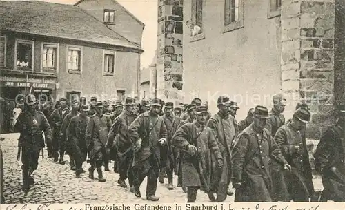 AK / Ansichtskarte 097_Regiment_IR_097_Infanterie_Saarburg_Lothringen Kriegsgefangene Franzosen Marsch 