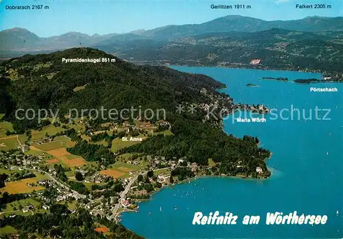 AK / Ansichtskarte Reifnitz_Woerthersee Fliegeraufnahme Seepartie Reifnitz Woerthersee