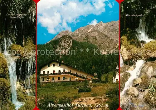 AK / Ansichtskarte St_Lorenzen_Lesachtal Alpengasthof Tuffbad Wasserfall Quellen St_Lorenzen_Lesachtal