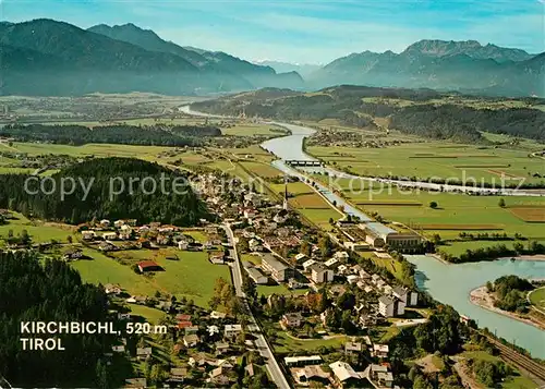 AK / Ansichtskarte Kirchbichl_Tirol Fliegeraufnahme mit Inntal Woergl Rofan Kirchbichl Tirol