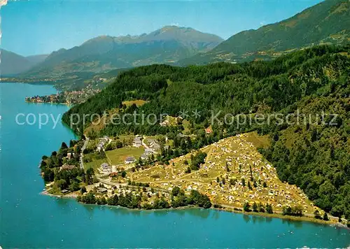 AK / Ansichtskarte Pesenthein_Millstaettersee Fliegeraufnahme Gross Camping Seepartie Pesenthein_Millstaettersee