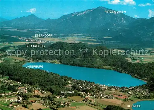 AK / Ansichtskarte Ferlach_Kaernten Klopeiner See Jauntal Fliegeraufnahme Ferlach_Kaernten