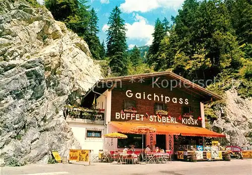 AK / Ansichtskarte Gaichtpass_Reutte_Tirol Kiosk mit Gaichtspitze Gaichtpass_Reutte_Tirol
