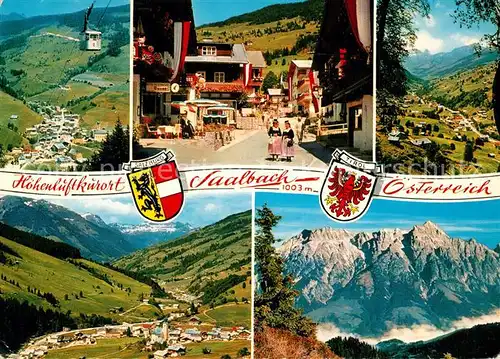 AK / Ansichtskarte Saalbach Hinterglemm Fliegeraufnahme Seilbahn zum Schattberg Dorfstrasse Blick von Schoenleiten Huette Saalbach Hinterglemm