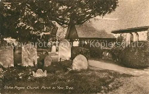 AK / Ansichtskarte Stoke_Poges Church Porch Yew Tree 