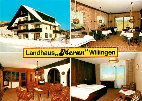 AK / Ansichtskarte Willingen_Sauerland Landhaus Meran Gastraum Fremdenzimmer Willingen_Sauerland