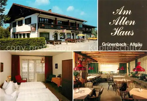 AK / Ansichtskarte Gruenenbach_Allgaeu Gasthof Pension Am Alten Haus Gruenenbach Allgaeu