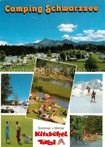 AK / Ansichtskarte Kitzbuehel_Tirol Camping Schwarzsee Golfplatz Kinderspielplatz Wintersport Alpen Kitzbuehel Tirol